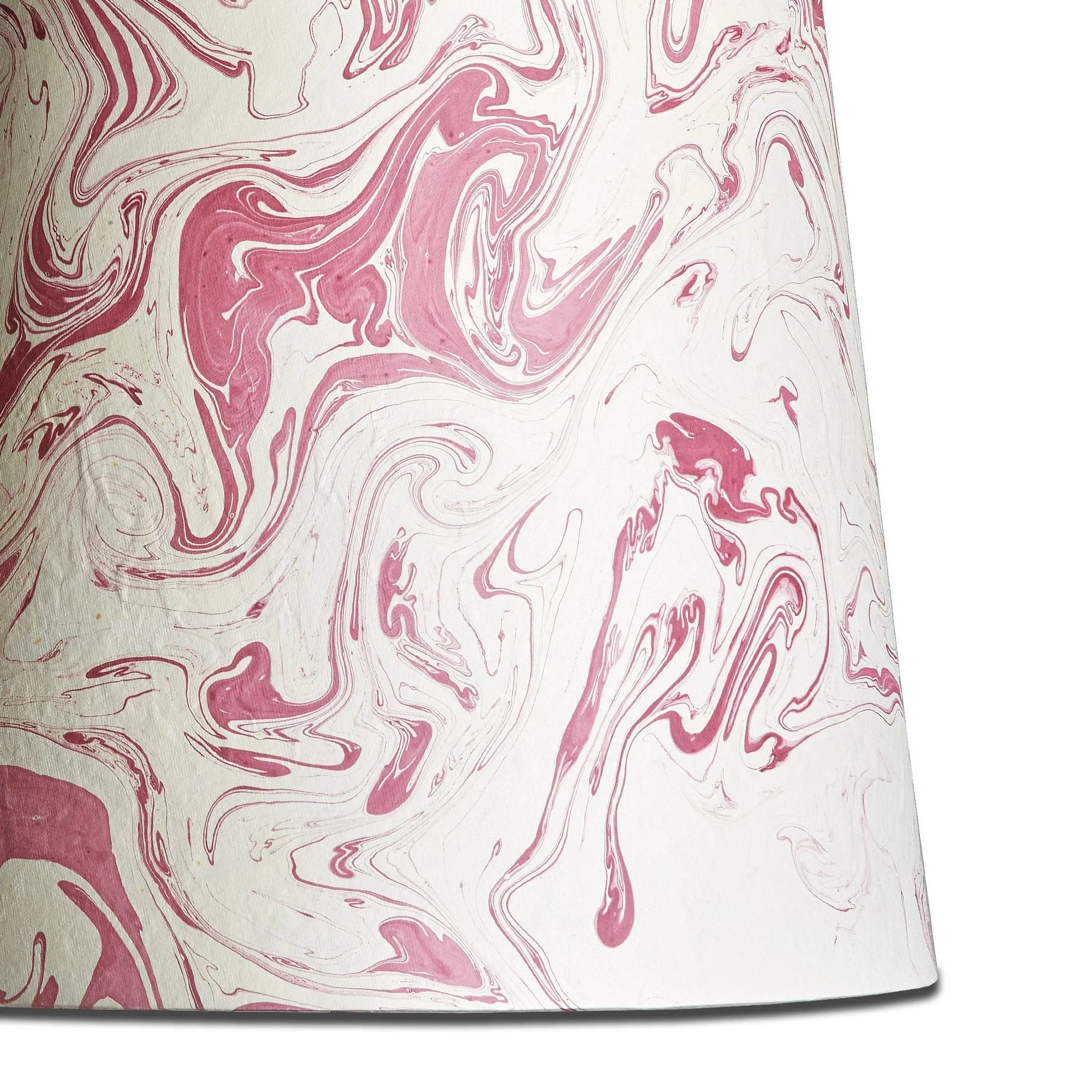 14cm tall tapered hand made marbled paper shade in red tanaro