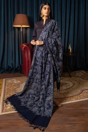 3085-SERENA EMBROIDERED BLEND WOOL SHAWL UNSTITCHED