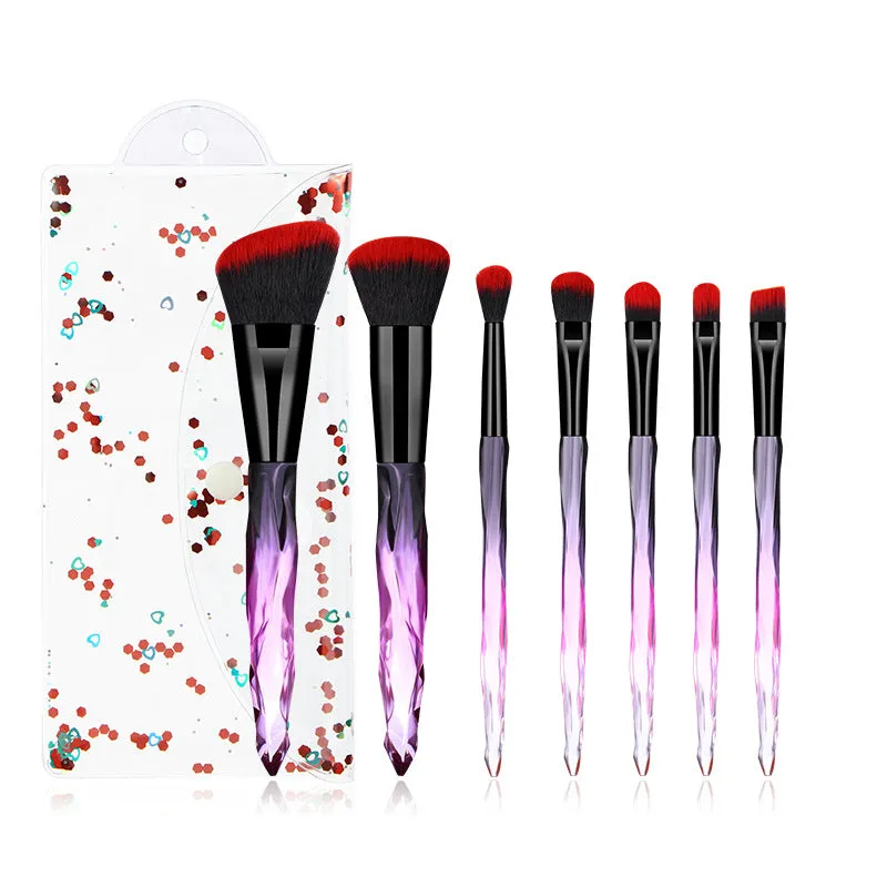 7 Pieces Crystal Handle Professional Make Up Brush Set