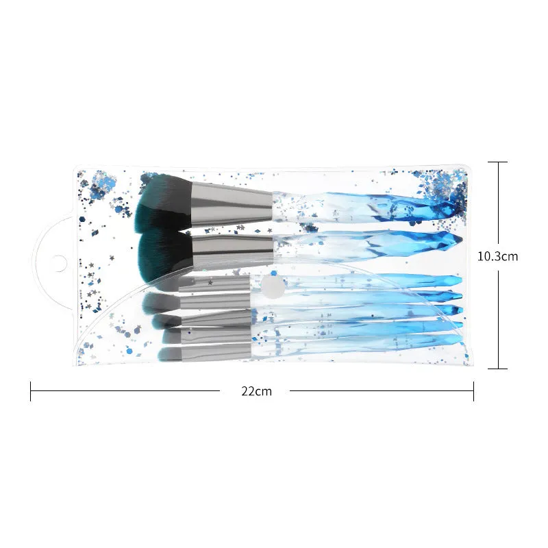 7 Pieces Crystal Handle Professional Make Up Brush Set