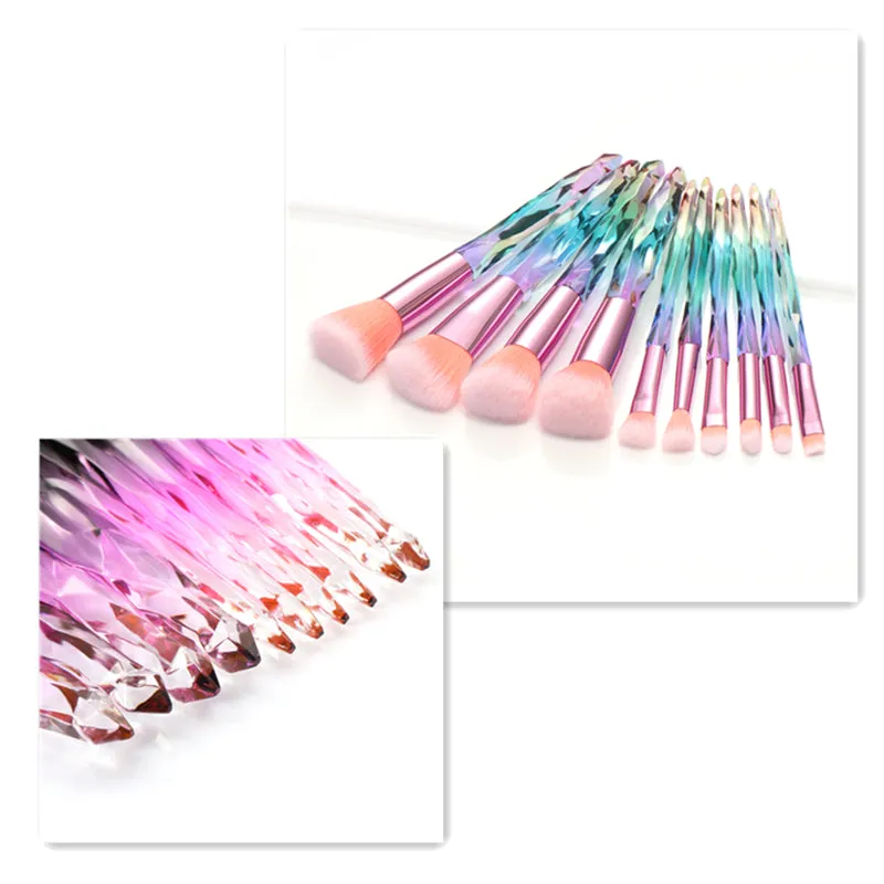 7 Pieces Crystal Handle Professional Make Up Brush Set