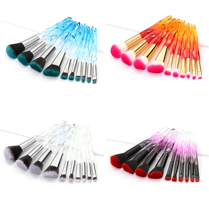 7 Pieces Crystal Handle Professional Make Up Brush Set