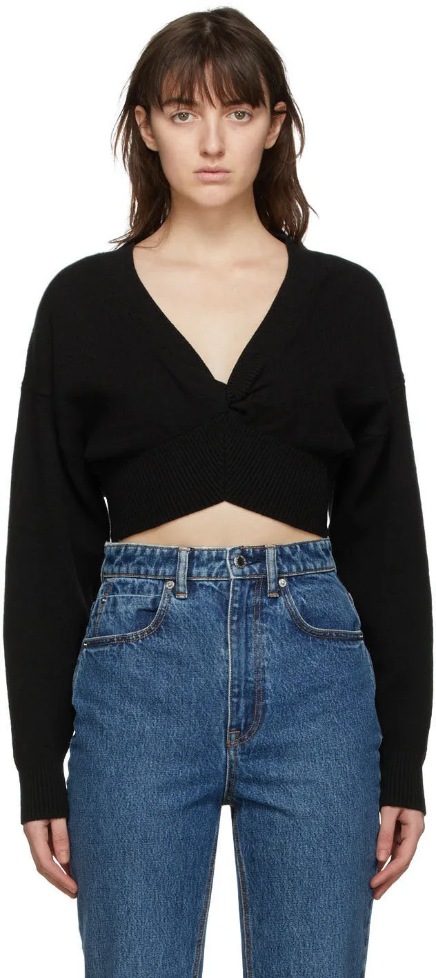 alexanderwang.t Black Wool Twist Sweater