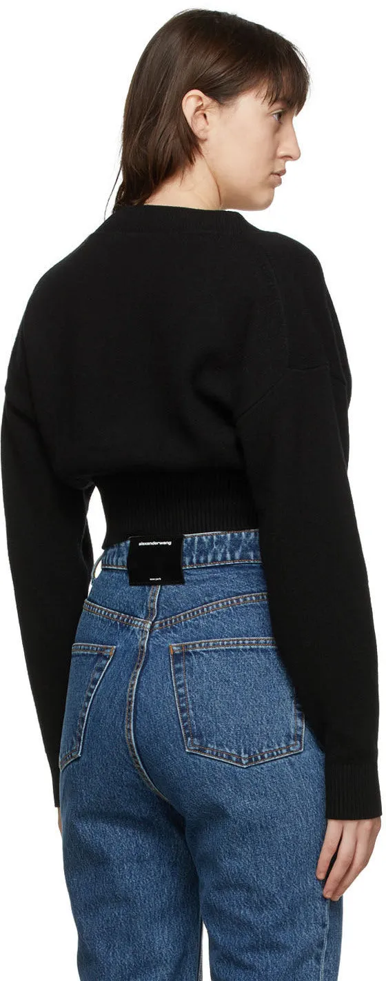 alexanderwang.t Black Wool Twist Sweater