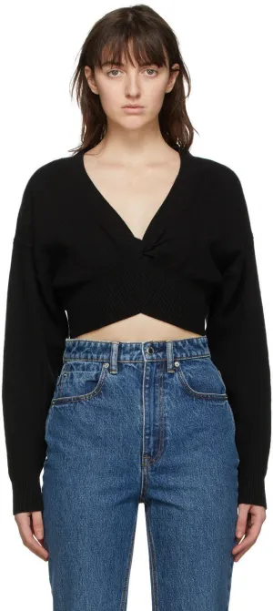 alexanderwang.t Black Wool Twist Sweater