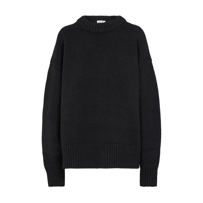 Amozae birkenstock clogs outfit fall Sweater Women's 2024 Winter New round Neck Thickened Design Lazy Style Outer Wear Pullover Sweater