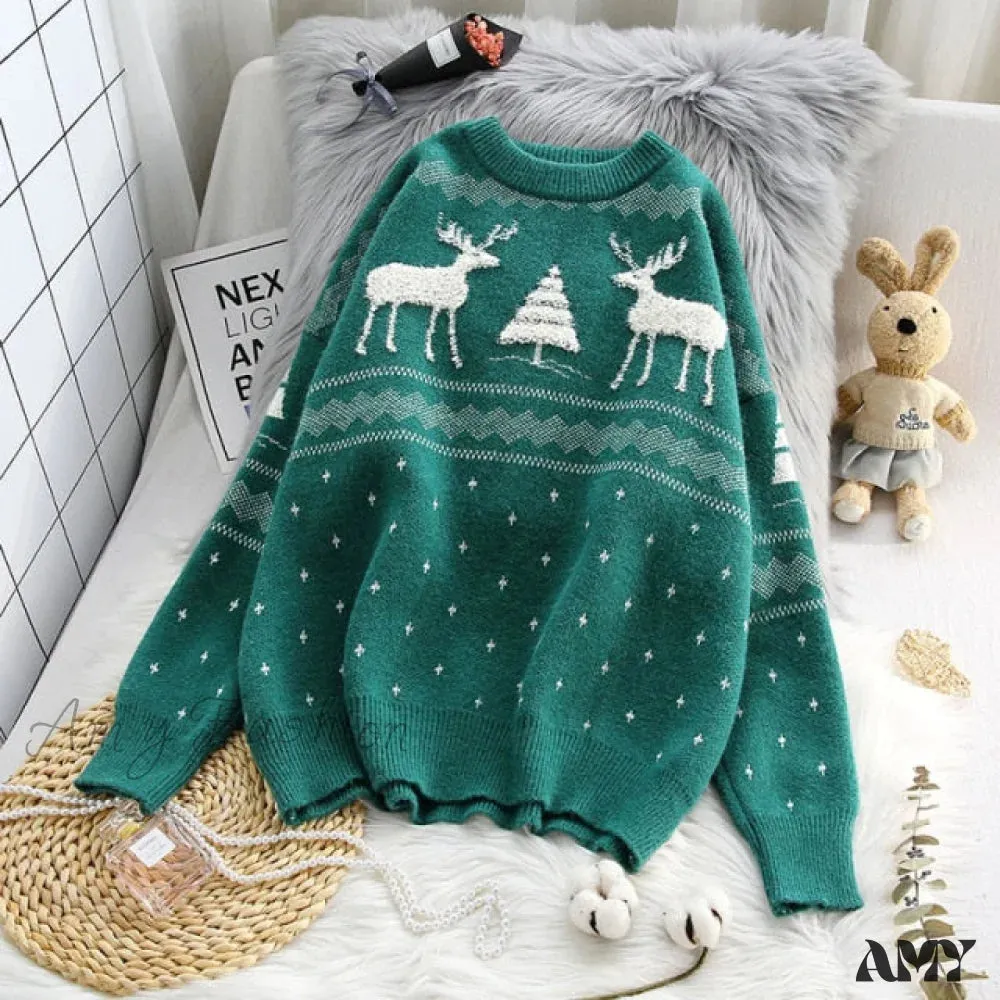 Amy Fashion - Female Loose Outwear Thickened Knitted Sweater