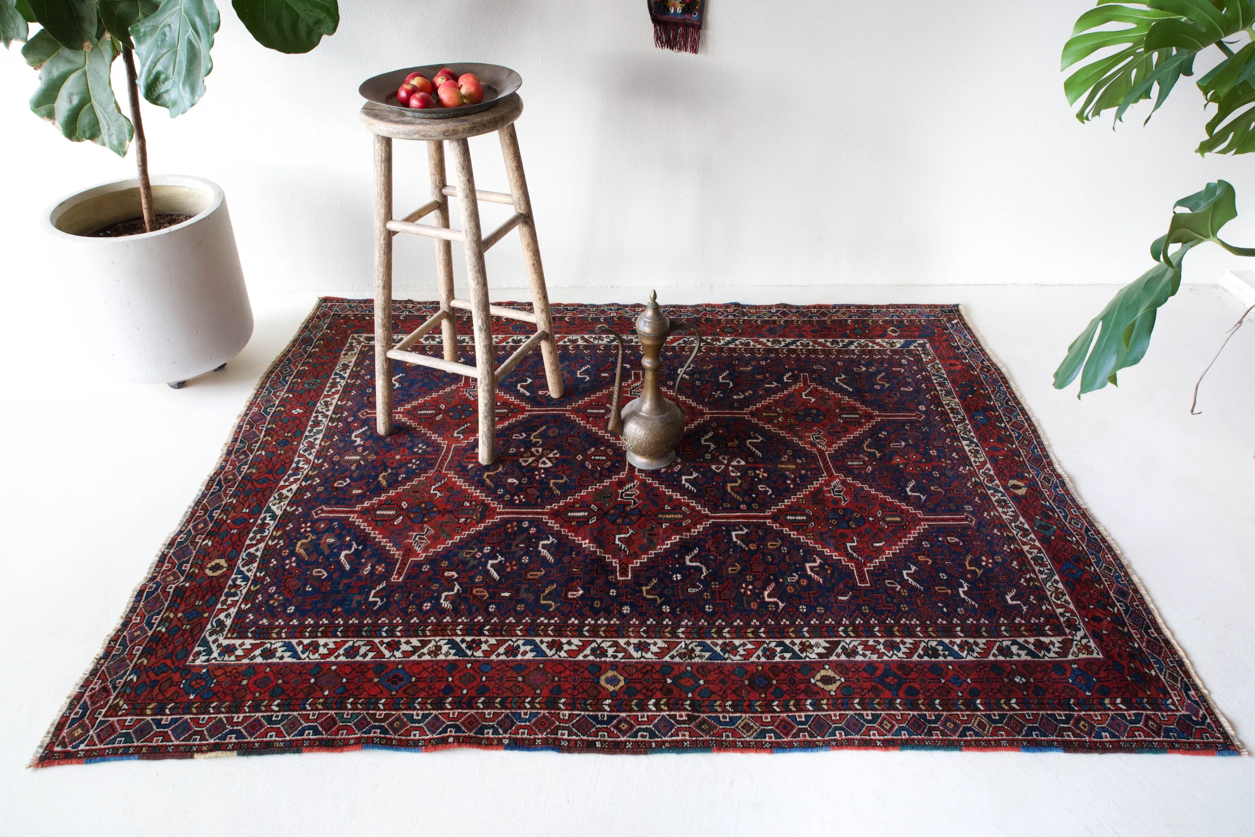 Antique Persian Shirvan Rug 5'2"x6'7"