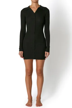 CAROLINE KNIT MINI DRESS | BLACK