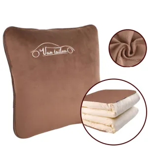 Color: Coffee A - Car pillow quilt dual-use thickened nap in