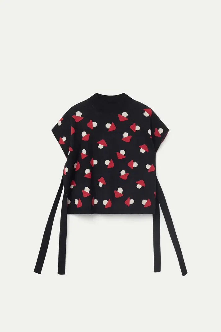 Stylish Open-Sided Knitted Cape with Mushroom Design by Compañia Fantastica