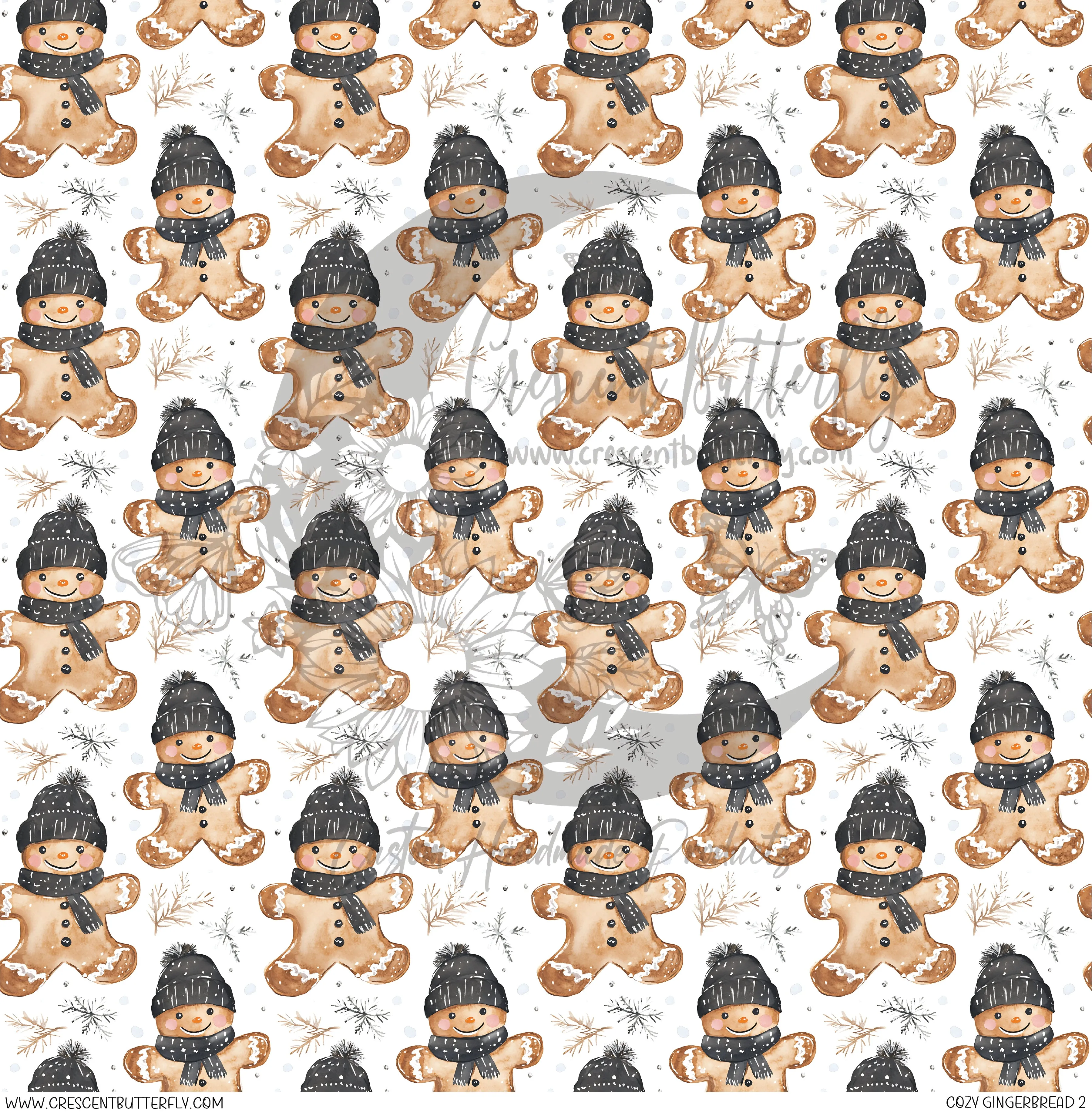 Cozy Gingerbread 2 Printed Vinyl Sheet/Wrap