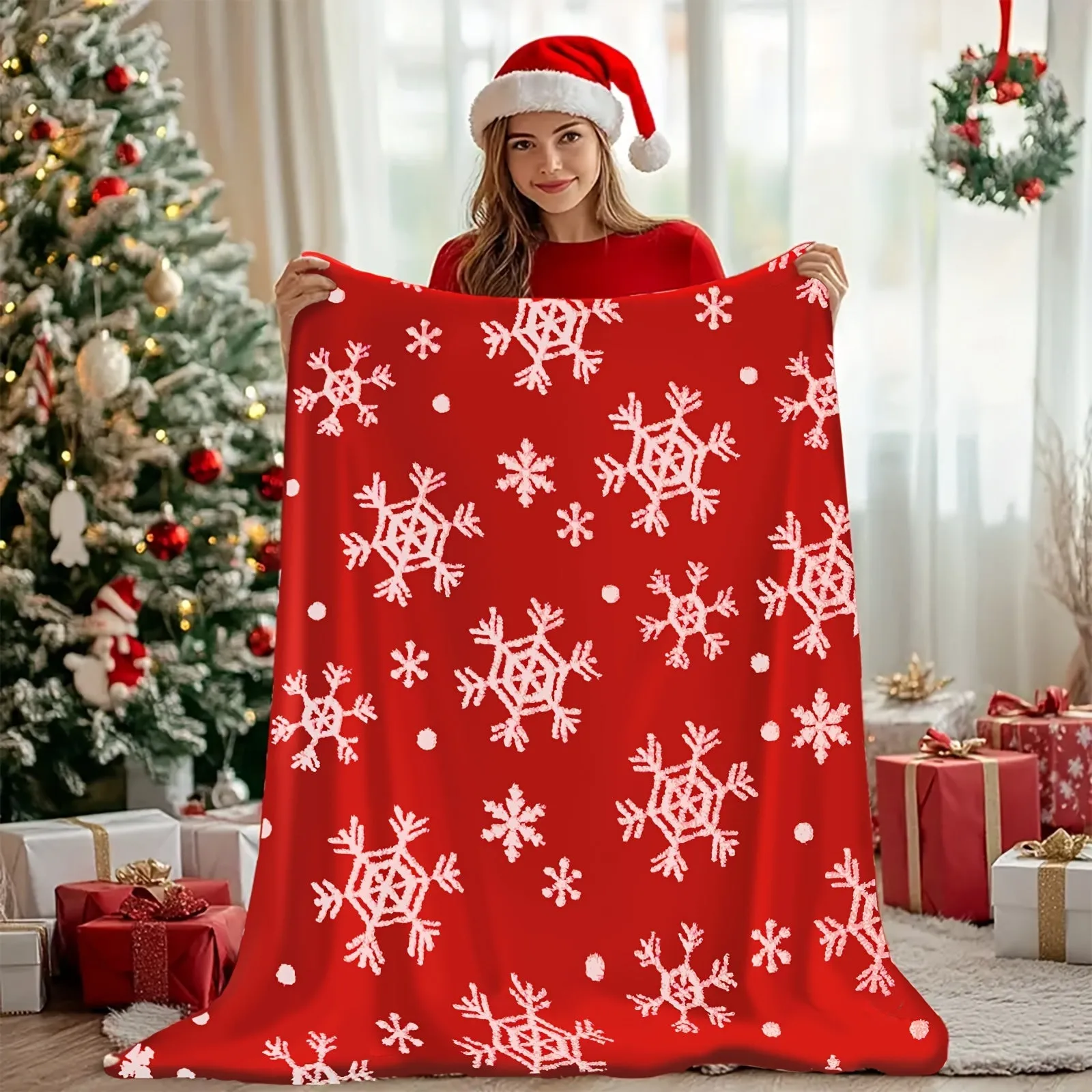 Cozy Snowflake Sherpa Throw Blanket - 2 sizes!