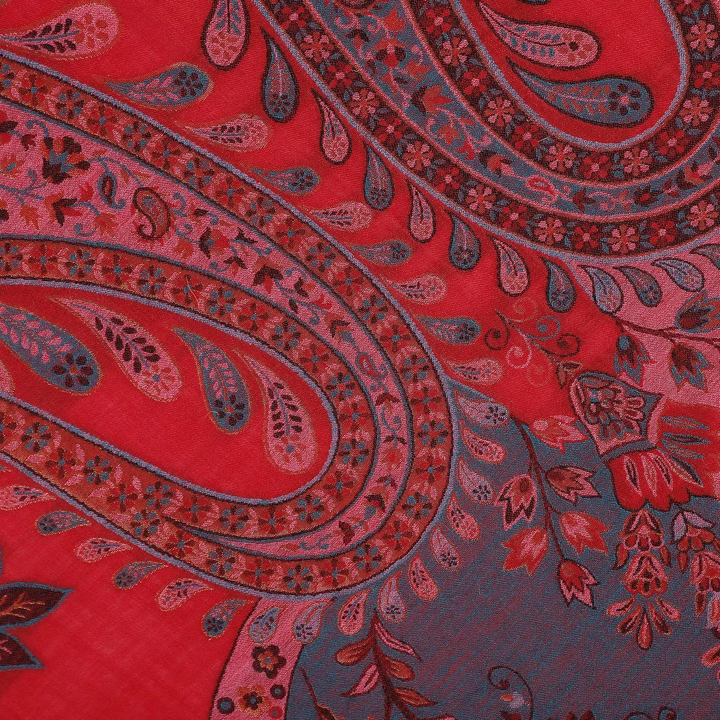 Daisy Wool & Metallic Jacquard Stole
