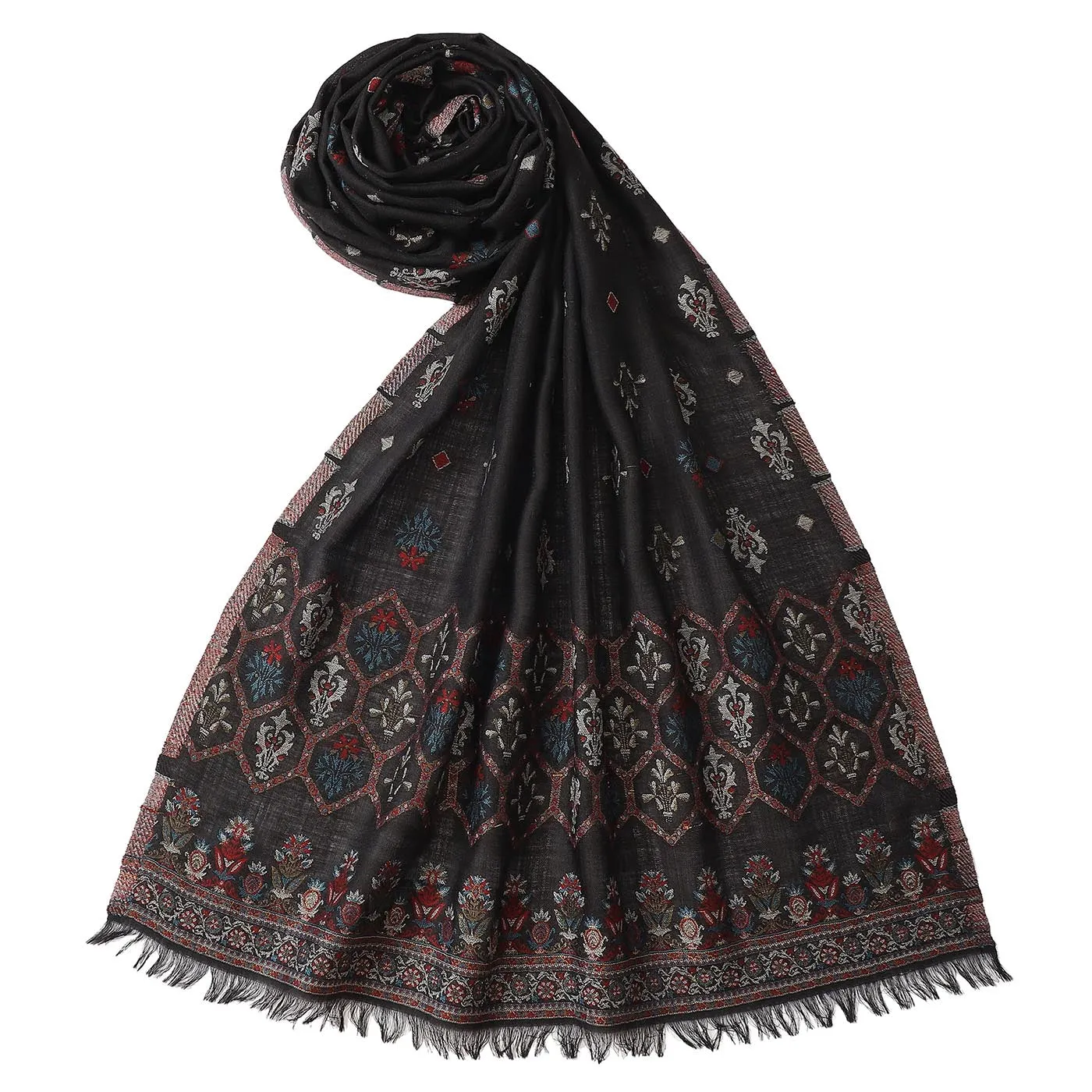 Fana Wool & Lurex Jacquard Stole