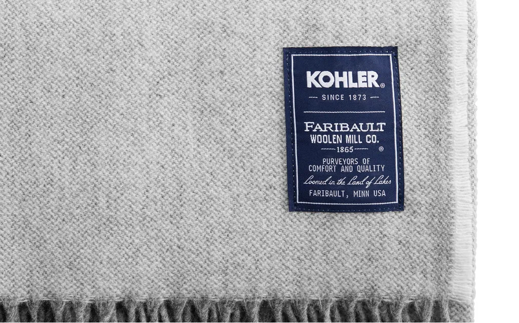 FARIBAULT WOOLEN MILL CO.® ASHBY TWILL WOOL THROW. 2 COLOR OPTIONS