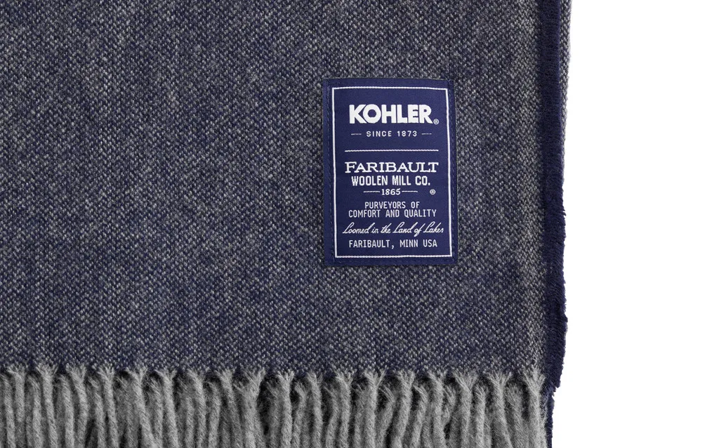 FARIBAULT WOOLEN MILL CO.® ASHBY TWILL WOOL THROW. 2 COLOR OPTIONS