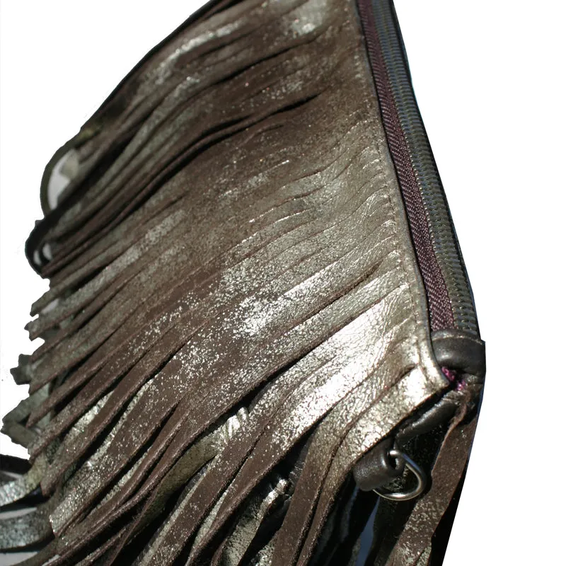 Fringe Bag - Dull Brown Metallic