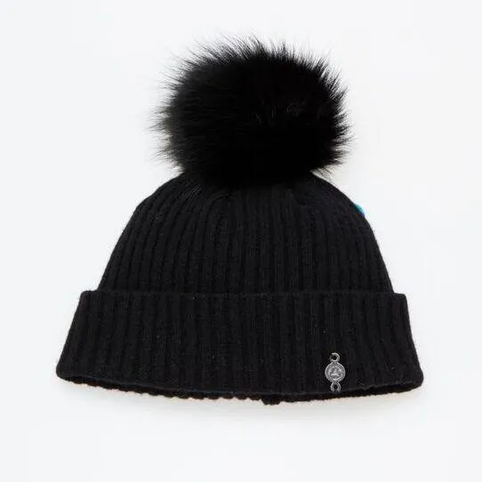 Harricana Recycled Cashmere Beanie w/ Fur Pompom 2023
