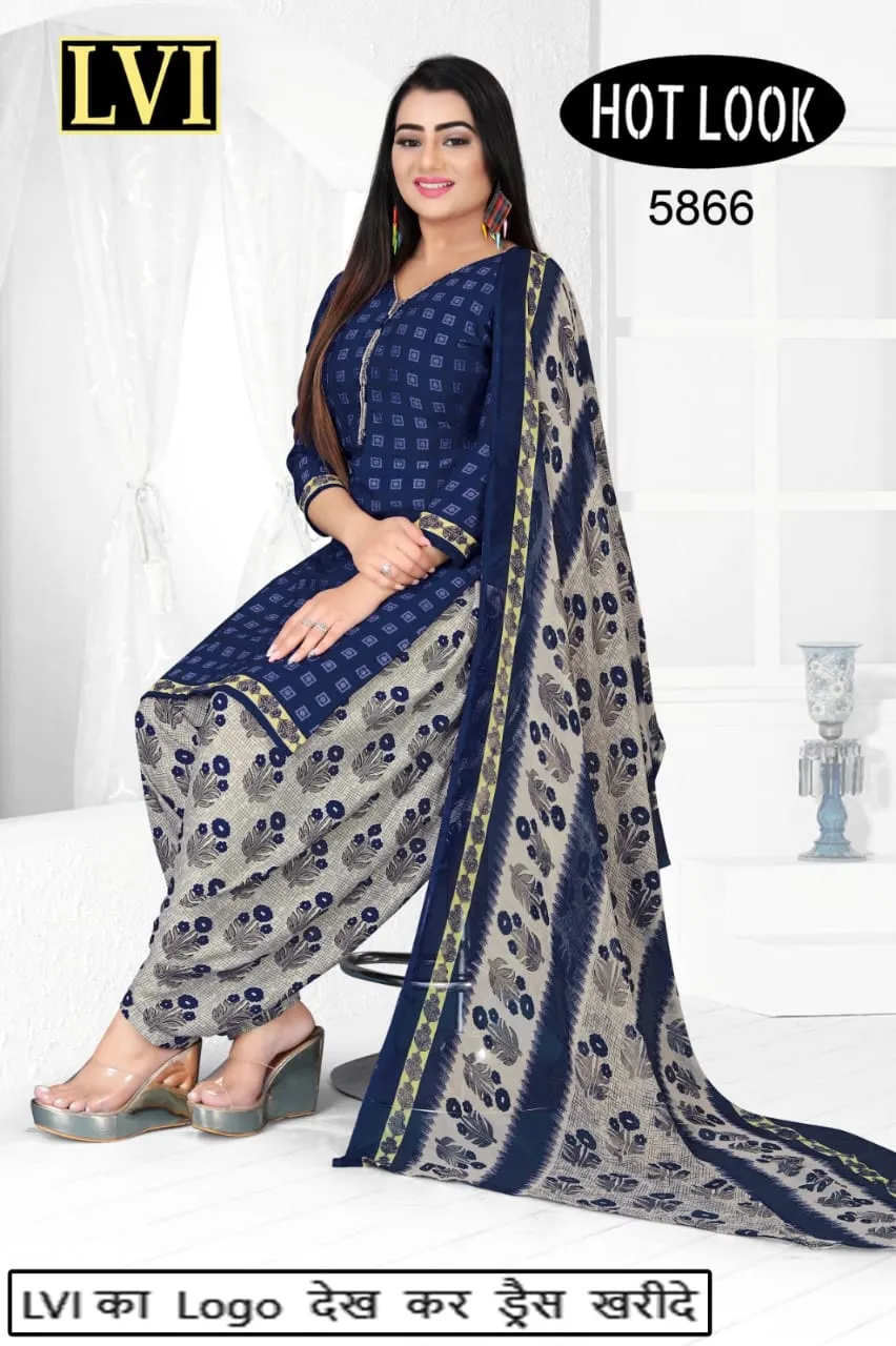 Hot Look Leon Patiyala Dress Material (215x25)