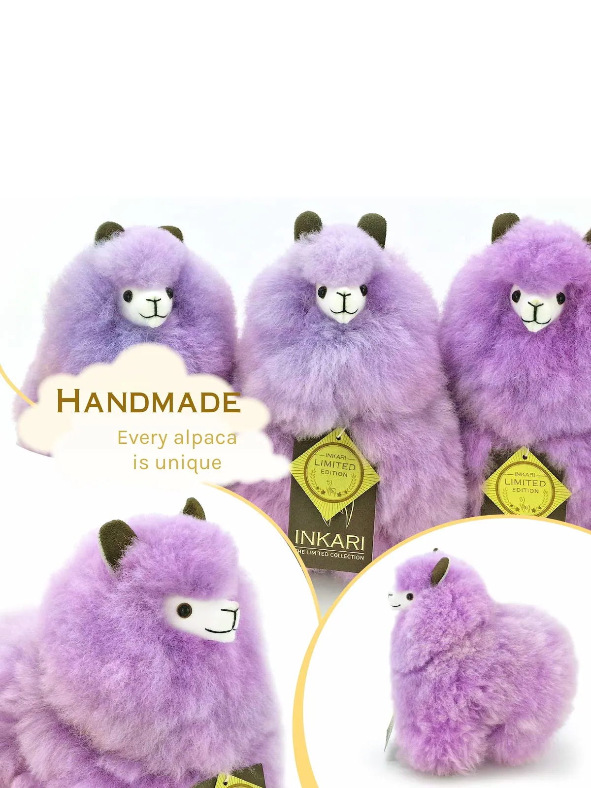 Inkari Alpaca-soft toy Rainbow- VIOLET-Mini 15cm
