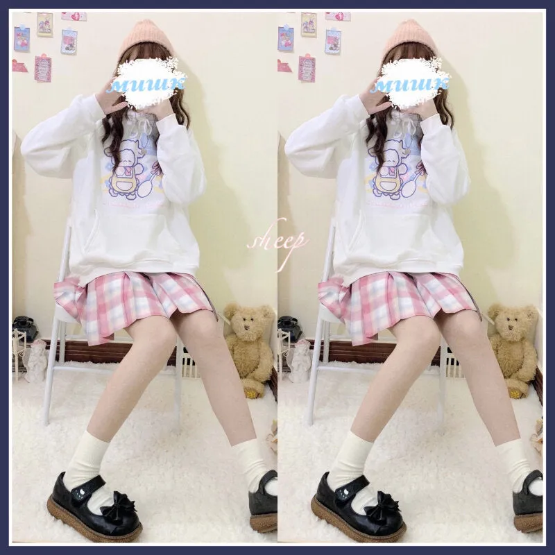 Kawaii Pink Cartoon Lamb Sweatshirt