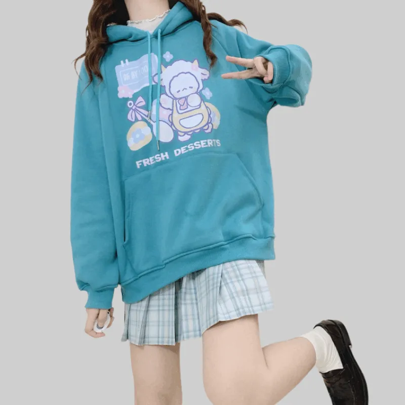 Kawaii Pink Cartoon Lamb Sweatshirt