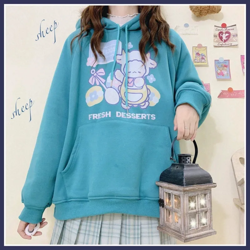 Kawaii Pink Cartoon Lamb Sweatshirt