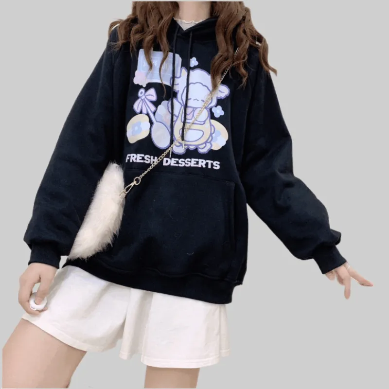 Kawaii Pink Cartoon Lamb Sweatshirt