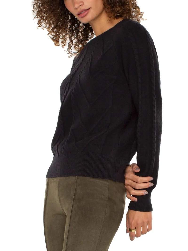 Liverpool Crew Neck Raglan Top - Black