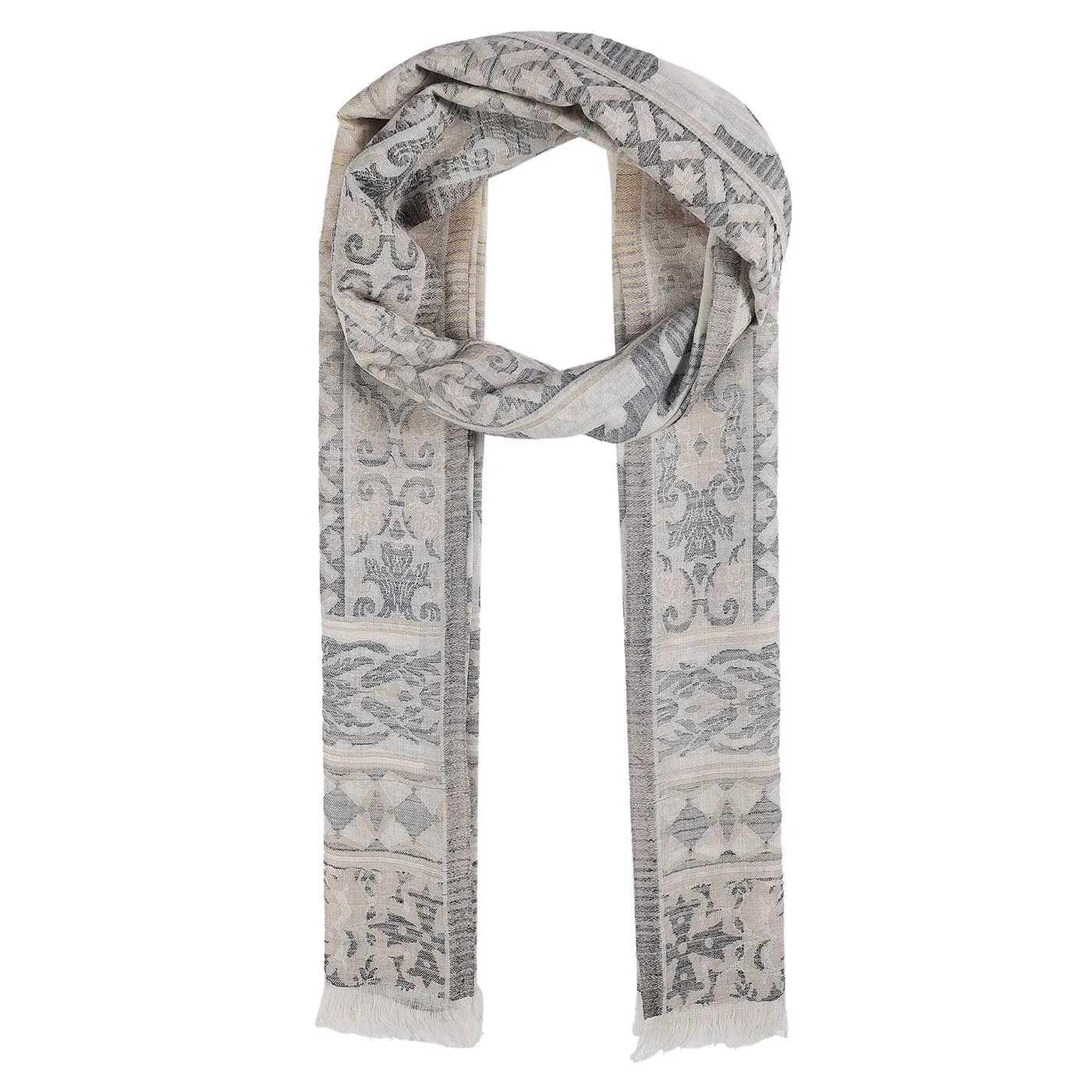 Merriam Wool & Lurex Jacquard Stole