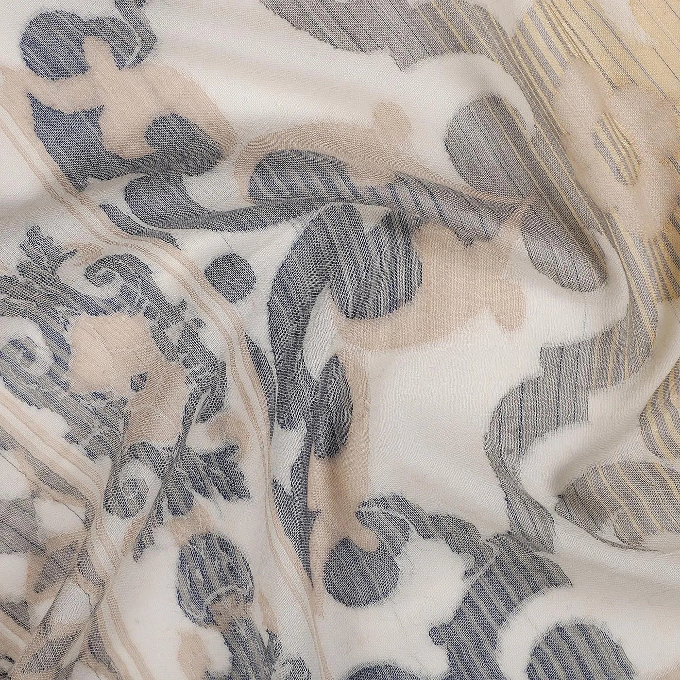 Merriam Wool & Lurex Jacquard Stole