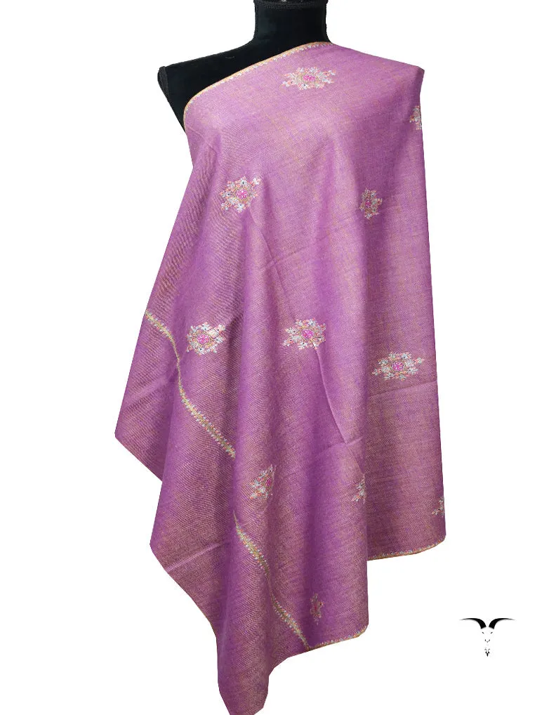 Mustard Yellow and Lavender Pashmina Shawl 7143