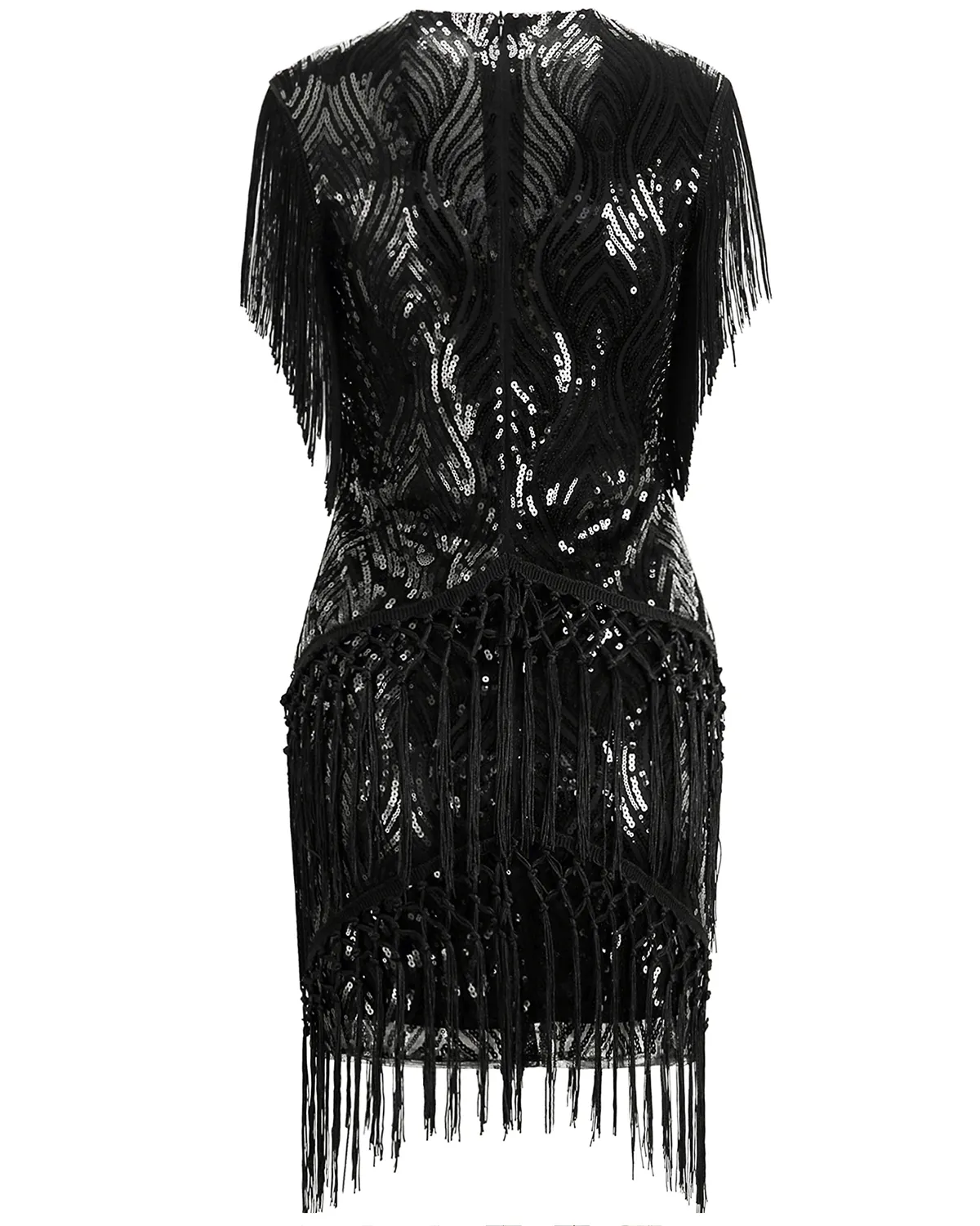 NWT Black mini beaded deco flapper dress ALL SIZES