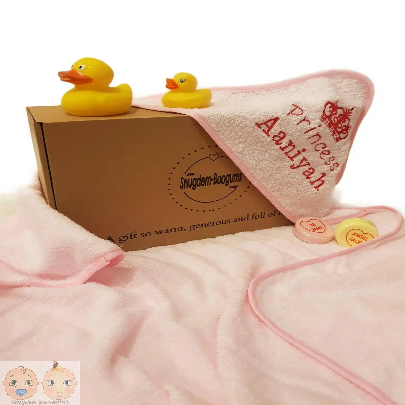 Personalised Pink Hooded Wrap Towel