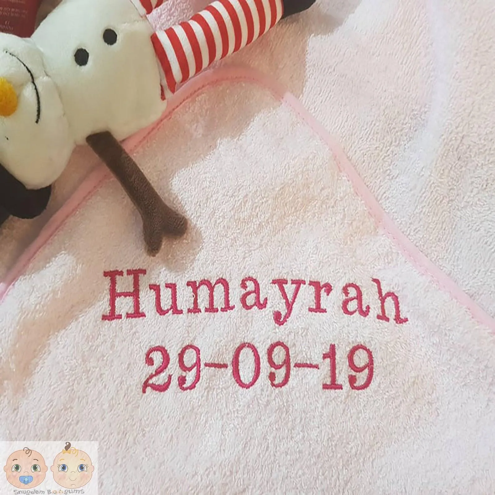 Personalised Pink Hooded Wrap Towel