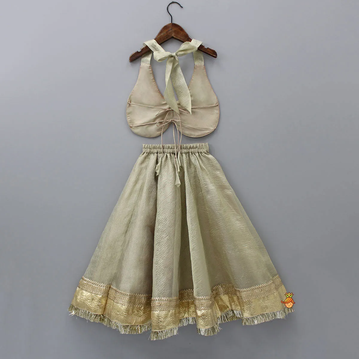 Pre Order: Halter Neck Stylish Top And Lehenga