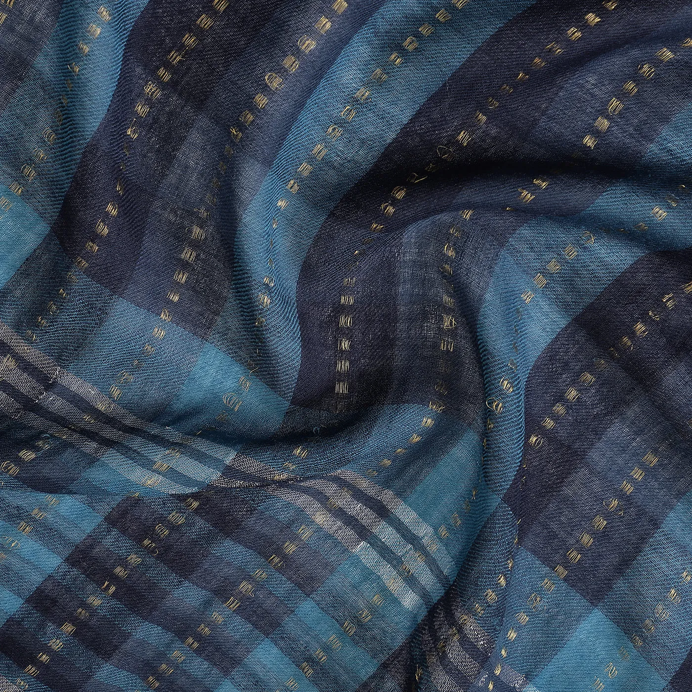 Thick Thin Stripes Wool & Lurex Dobby Stole