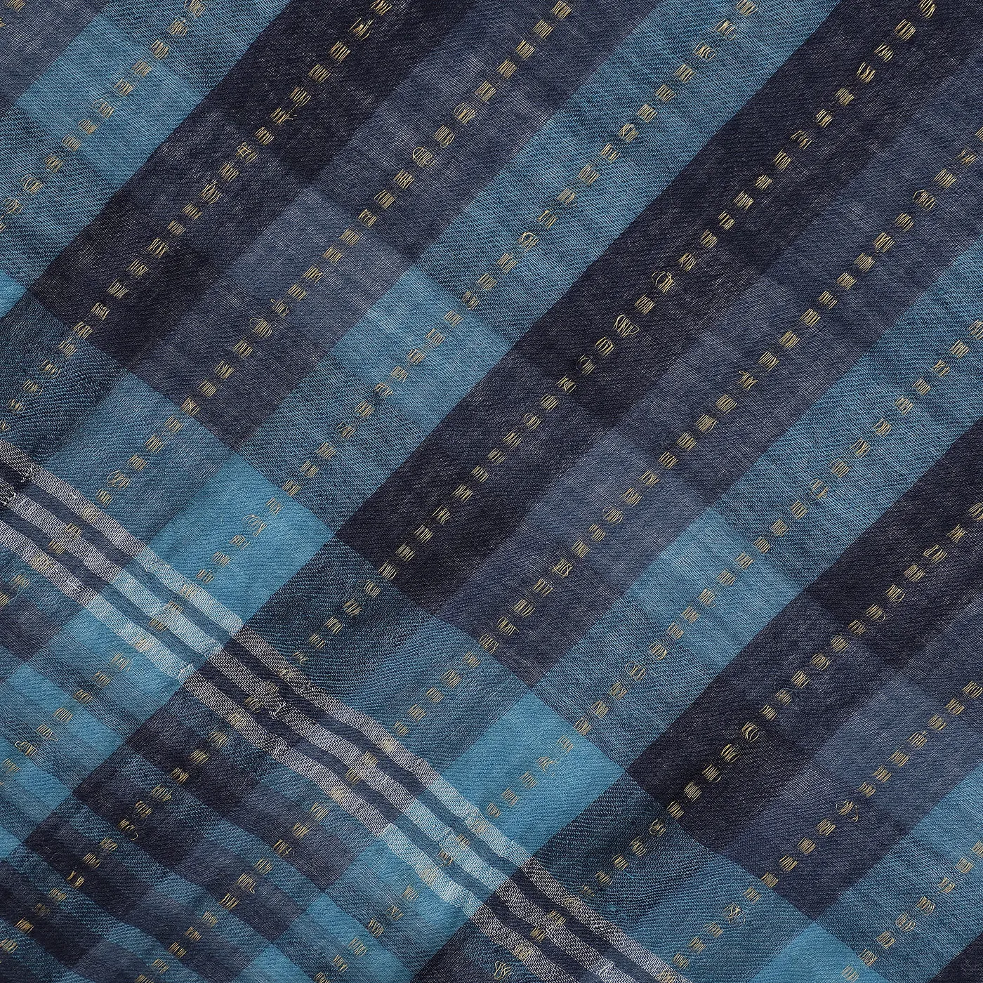 Thick Thin Stripes Wool & Lurex Dobby Stole