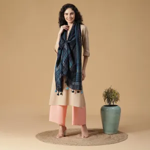 Thick Thin Stripes Wool & Lurex Dobby Stole