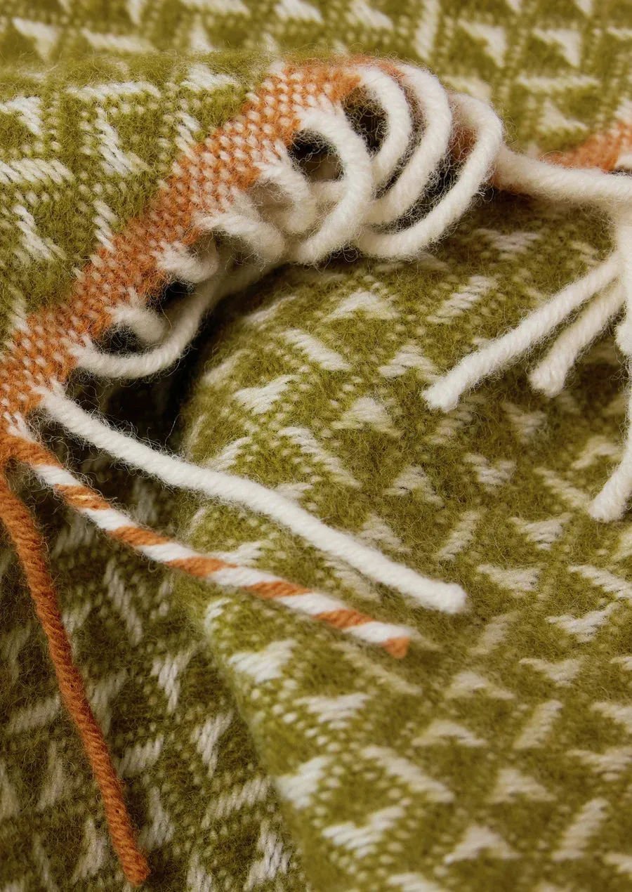 Toast | Diamond Wool Blanket | Olive Soft Coral