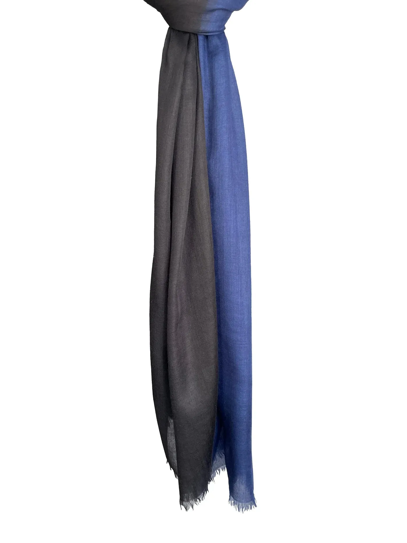 Toosh Lisse Two Tone Stole: Bleu Nuit  Black