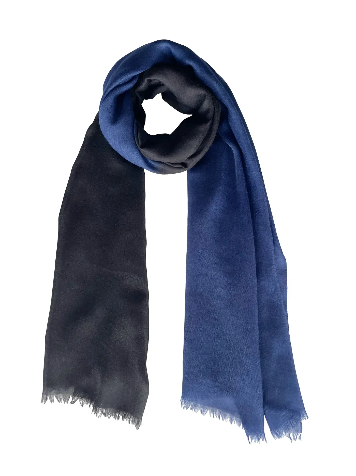 Toosh Lisse Two Tone Stole: Bleu Nuit  Black